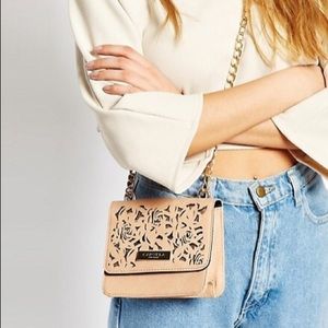 Rose Gold & Cream Leather Mini Crossbody Bag